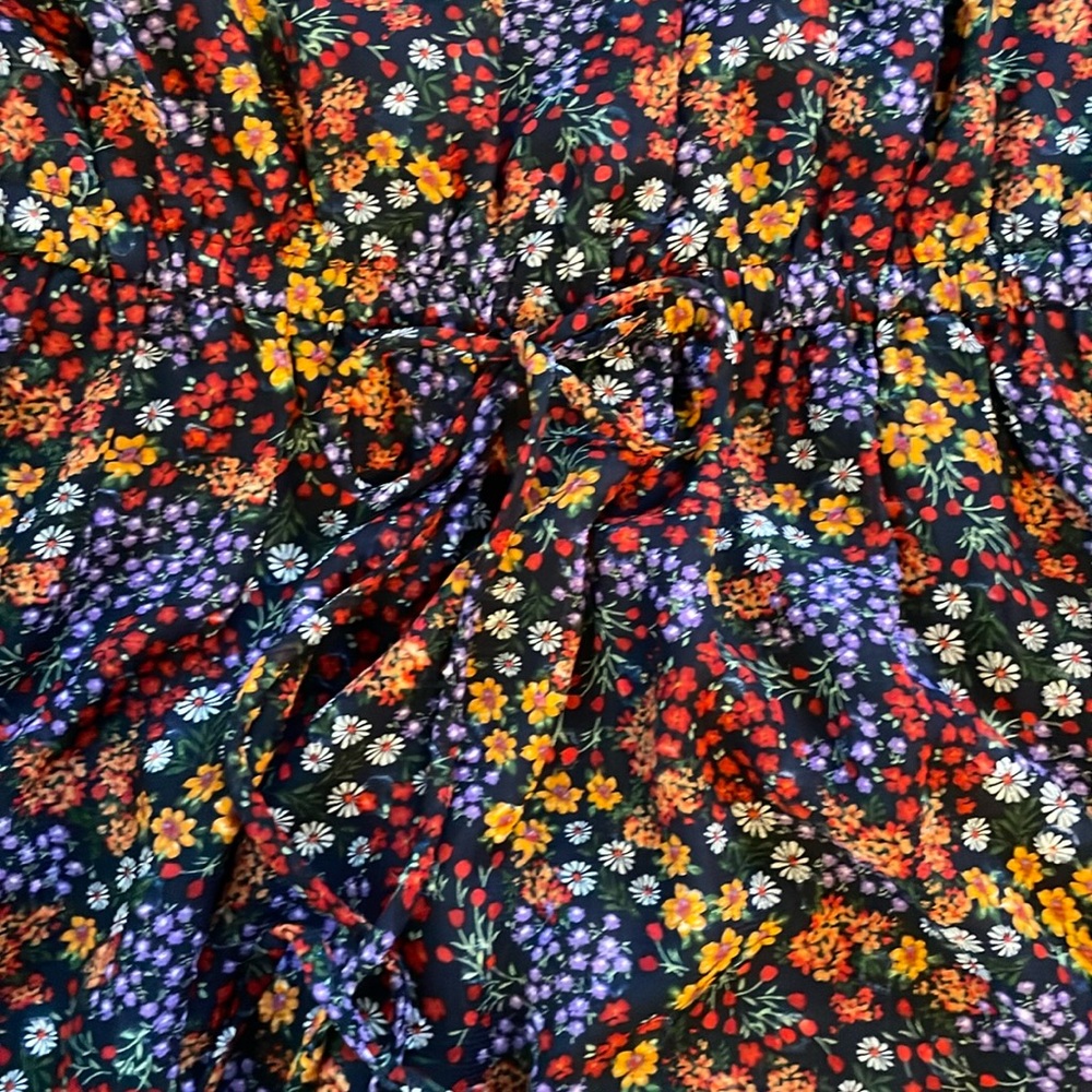 Draper James Red and Yellow Long Sleeve Sundress - Picture 3 of 5